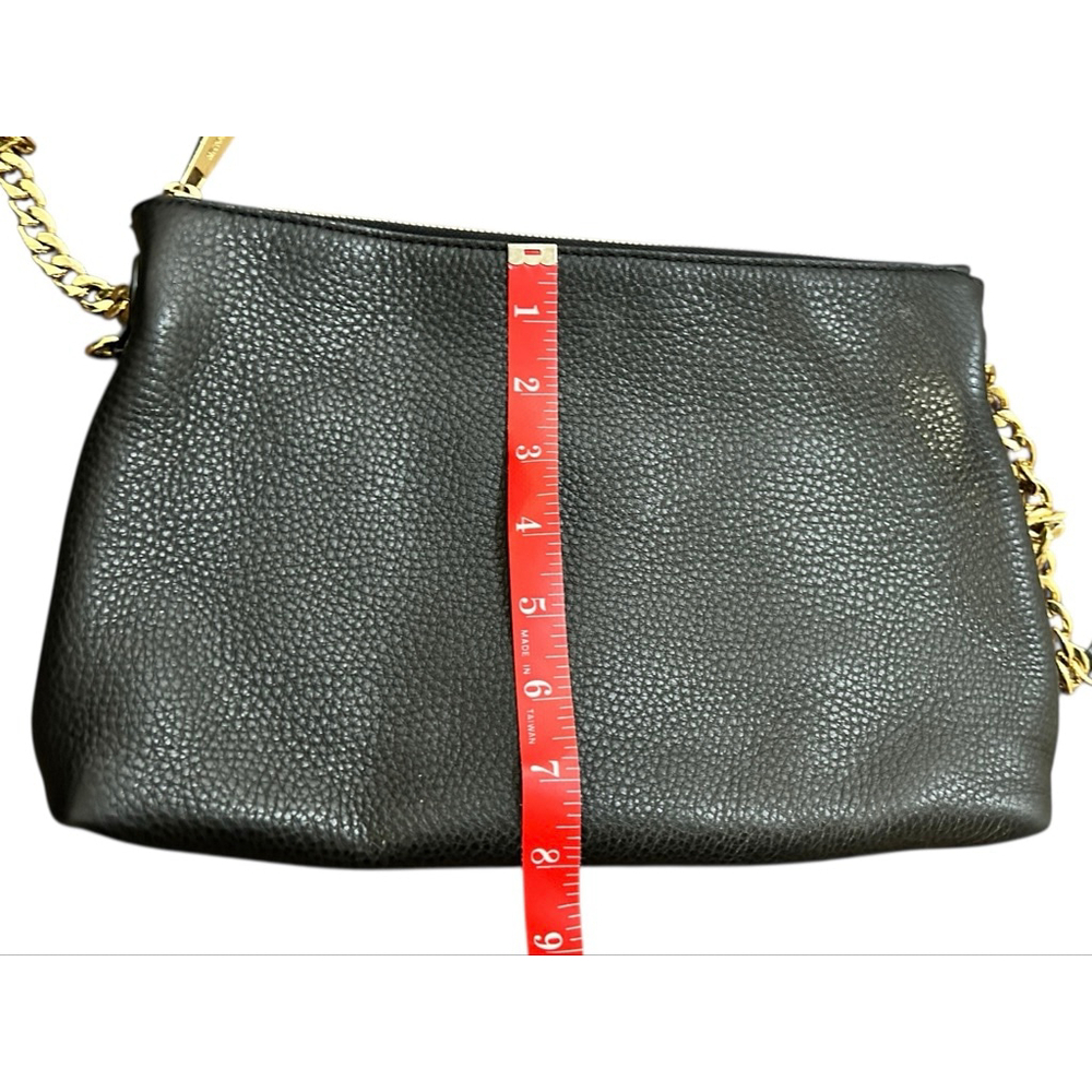 Michael Kors Black Leather Crossbody Bag One Size Gold Chain - Picture 6 of 7